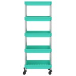 vidaXL Cărucior de bucătărie 5 niveluri turcoaz 42x29x128 cm fier/ABS vidaXL Cărucior de bucătărie 5 niveluri turcoaz 42x29x128 cm fier/ABS