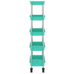 vidaXL Cărucior de bucătărie 5 niveluri turcoaz 42x29x128 cm fier/ABS vidaXL Cărucior de bucătărie 5 niveluri turcoaz 42x29x128 cm fier/ABS