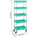 vidaXL Cărucior de bucătărie 5 niveluri turcoaz 42x29x128 cm fier/ABS vidaXL Cărucior de bucătărie 5 niveluri turcoaz 42x29x128 cm fier/ABS