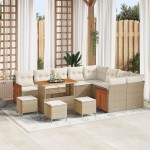 vidaXL Set de canapele pentru grădină cu pernă 12 pcs bej și crem