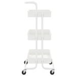 vidaXL Cărucior de bucătărie 3 niveluri alb 42x35x85 cm fier și ABS vidaXL Cărucior de bucătărie 3 niveluri alb 42x35x85 cm fier și ABS