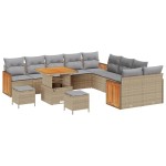 vidaXL Set de canapele pentru grădină 13 pcs Beige și gri deschis