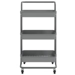 vidaXL Cărucior de bucătărie 3 niveluri gri 42x35x85 cm fier și ABS vidaXL Cărucior de bucătărie 3 niveluri gri 42x35x85 cm fier și ABS