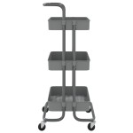 vidaXL Cărucior de bucătărie 3 niveluri gri 42x35x85 cm fier și ABS vidaXL Cărucior de bucătărie 3 niveluri gri 42x35x85 cm fier și ABS