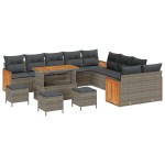 vidaXL Set de canapele pentru grădină 14 pcs Gri 110 x 55 x 71 cm
