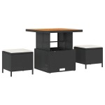 vidaXL Set de canapele pentru grădină cu pernă 8 pcs negru și crem