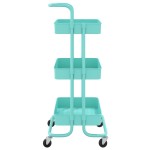 vidaXL Cărucior de bucătărie 3 niveluri turcoaz 42x35x85 cm fier/ABS vidaXL Cărucior de bucătărie 3 niveluri turcoaz 42x35x85 cm fier/ABS