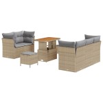 vidaXL Set de canapele pentru grădină 8 pcs bej și gri deschis