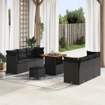 vidaXL Set de canapele pentru grădină 9 pcs Negru 80 x 80 x 71 cm vidaXL Set de canapele pentru grădină 9 pcs Negru 80 x 80 x 71 cm