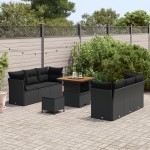 vidaXL Set de canapele pentru grădină 9 pcs Negru 80 x 80 x 71 cm vidaXL Set de canapele pentru grădină 9 pcs Negru 80 x 80 x 71 cm