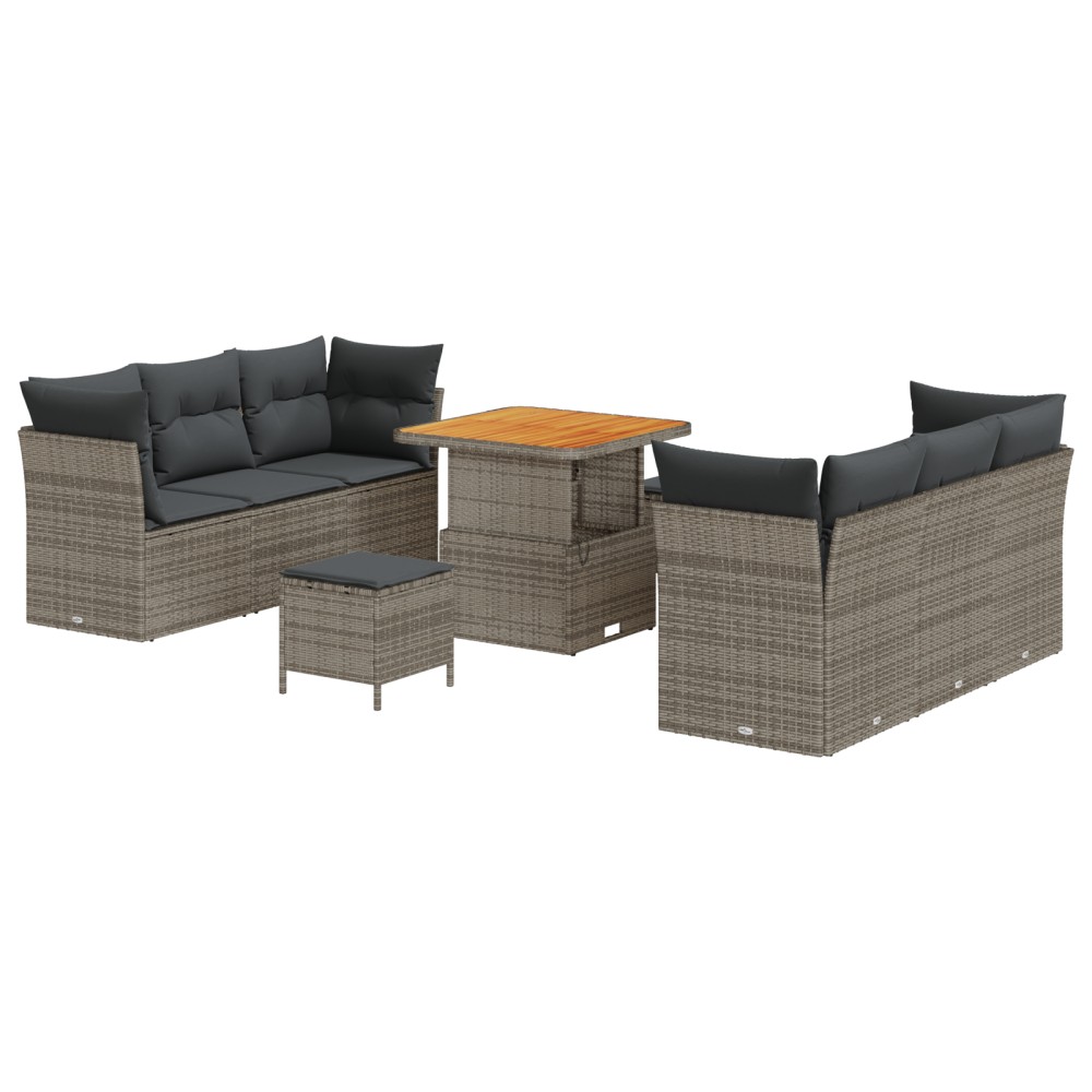 vidaXL Set de canapele pentru grădină Manual 9 pcs Gri 80 x 80 x 71 cm