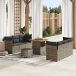 vidaXL Set de canapele pentru grădină Manual 9 pcs Gri 80 x 80 x 71 cm vidaXL Set de canapele pentru grădină Manual 9 pcs Gri 80 x 80 x 71 cm