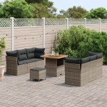 vidaXL Set de canapele pentru grădină Manual 9 pcs Gri 80 x 80 x 71 cm vidaXL Set de canapele pentru grădină Manual 9 pcs Gri 80 x 80 x 71 cm