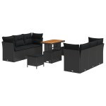 vidaXL Set de canapele pentru grădină 9 pcs Negru 90 x 55 x 71 cm vidaXL Set de canapele pentru grădină 9 pcs Negru 90 x 55 x 71 cm