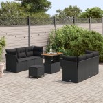 vidaXL Set de canapele pentru grădină 9 pcs Negru 90 x 55 x 71 cm vidaXL Set de canapele pentru grădină 9 pcs Negru 90 x 55 x 71 cm