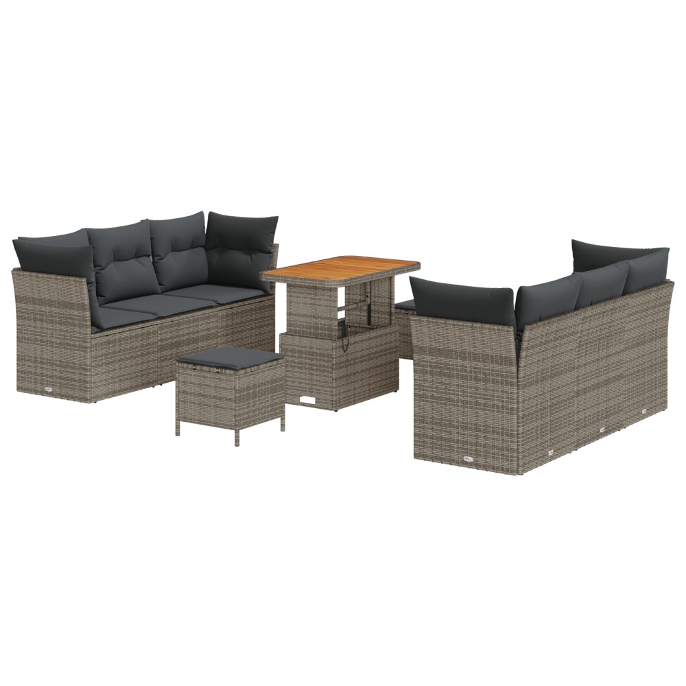vidaXL Set de canapele pentru grădină Manual 9 pcs Gri 90 x 55 x 71 cm