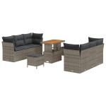 vidaXL Set de canapele pentru grădină Manual 9 pcs Gri 90 x 55 x 71 cm vidaXL Set de canapele pentru grădină Manual 9 pcs Gri 90 x 55 x 71 cm