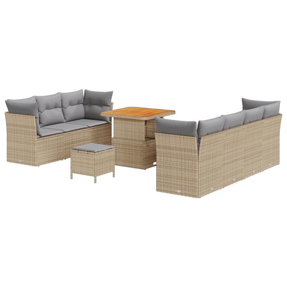 vidaXL Set de canapele pentru grădină Manual 10 pcs bej și gri deschis