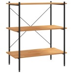 vidaXL Unitate cu rafturi pe 3 niveluri, negru și stejar, 80x40x92 cm vidaXL Unitate cu rafturi pe 3 niveluri, negru și stejar, 80x40x92 cm