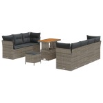 vidaXL Set de canapele pentru grădină 10 pcs Gri 90 x 55 x 71 cm vidaXL Set de canapele pentru grădină 10 pcs Gri 90 x 55 x 71 cm