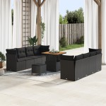 vidaXL Set de canapele pentru grădină 11 pcs Negru 80 x 80 x 71 cm