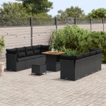 vidaXL Set de canapele pentru grădină 11 pcs Negru 80 x 80 x 71 cm
