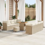 vidaXL Set de canapele pentru grădină cu pernă 11 pcs bej și crem