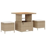 vidaXL Set de canapele pentru grădină cu pernă 11 pcs bej și crem