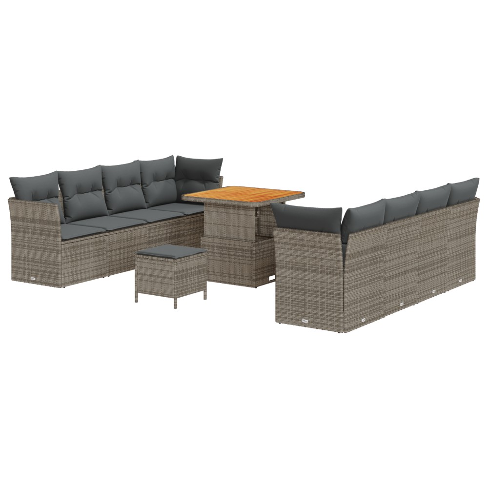 vidaXL Set de canapele pentru grădină 11 pcs Gri 80 x 80 x 71 cm