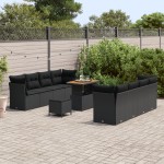 vidaXL Set de canapele pentru grădină 11 pcs Negru 90 x 55 x 71 cm