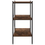 vidaXL Unitate cu rafturi pe 3 niveluri, negru și natural, 80x40x92 cm vidaXL Unitate cu rafturi pe 3 niveluri, negru și natural, 80x40x92 cm