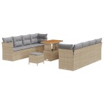 vidaXL Set de canapele pentru grădină Manual 11 pcs bej și gri deschis