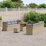 vidaXL Set de canapele pentru grădină Manual 11 pcs bej și gri deschis