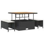 vidaXL Set de canapele pentru grădină cu pernă 11 pcs negru și crem