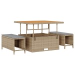 vidaXL Set de canapele pentru grădină 11 pcs bej și gri deschis vidaXL Set de canapele pentru grădină 11 pcs bej și gri deschis