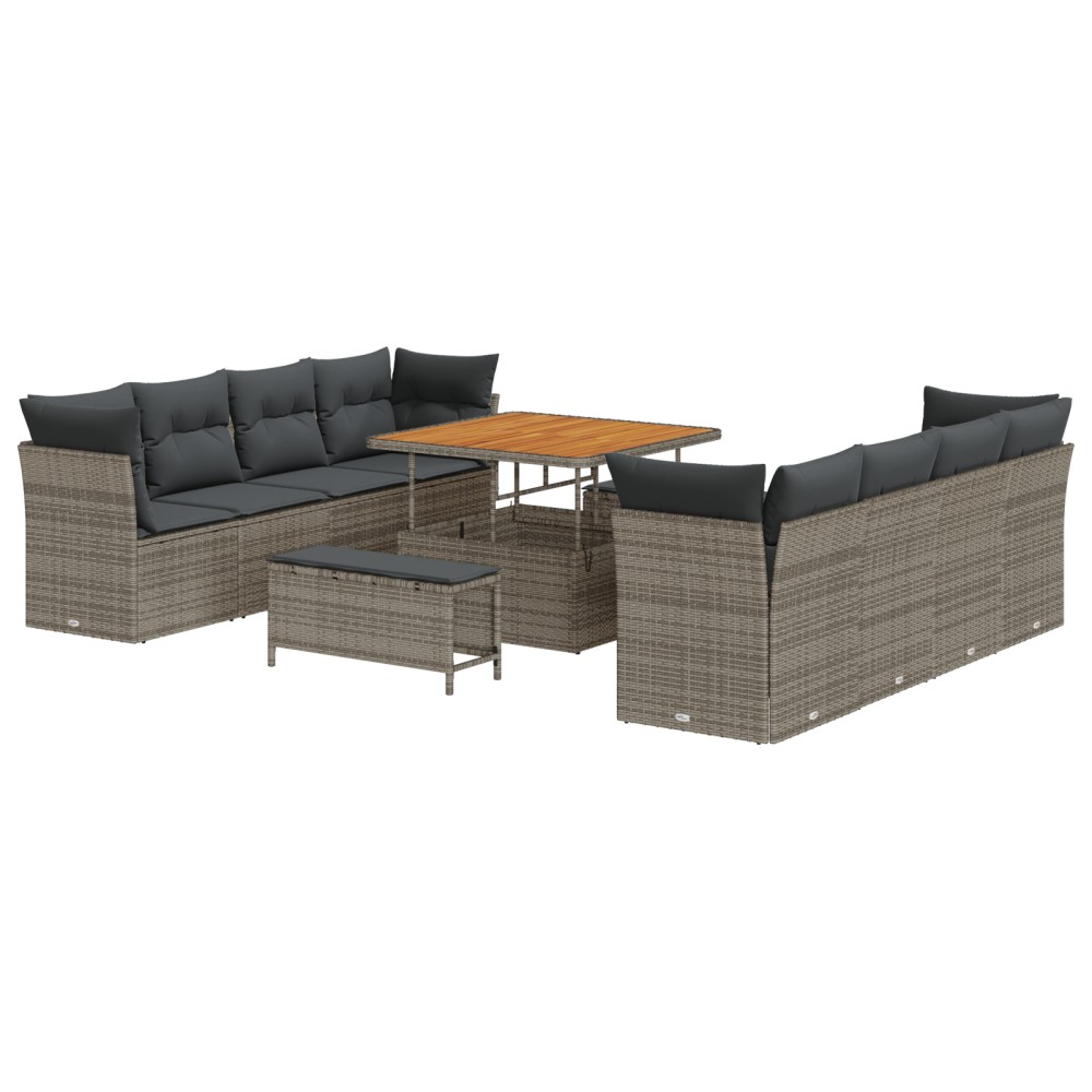 vidaXL Set de canapele pentru grădină 11 pcs Gri 100 x 100 x 71 cm