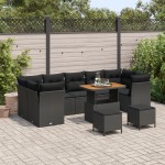 vidaXL Set de canapele pentru grădină 10 pcs Negru 90 x 55 x 71 cm vidaXL Set de canapele pentru grădină 10 pcs Negru 90 x 55 x 71 cm