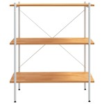 vidaXL Unitate de rafturi pe 3 niveluri, alb și stejar, 80x40x92 cm vidaXL Unitate de rafturi pe 3 niveluri, alb și stejar, 80x40x92 cm