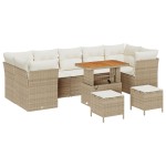 vidaXL Set de canapele pentru grădină cu pernă 10 pcs bej și crem vidaXL Set de canapele pentru grădină cu pernă 10 pcs bej și crem