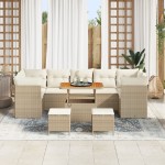 vidaXL Set de canapele pentru grădină cu pernă 10 pcs bej și crem vidaXL Set de canapele pentru grădină cu pernă 10 pcs bej și crem