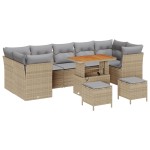 vidaXL Set de canapele pentru grădină Manual 10 pcs bej și gri deschis