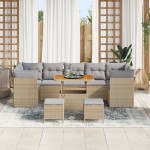 vidaXL Set de canapele pentru grădină Manual 10 pcs bej și gri deschis