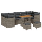 vidaXL Set de canapele pentru grădină 10 pcs Gri 90 x 55 x 71 cm vidaXL Set de canapele pentru grădină 10 pcs Gri 90 x 55 x 71 cm