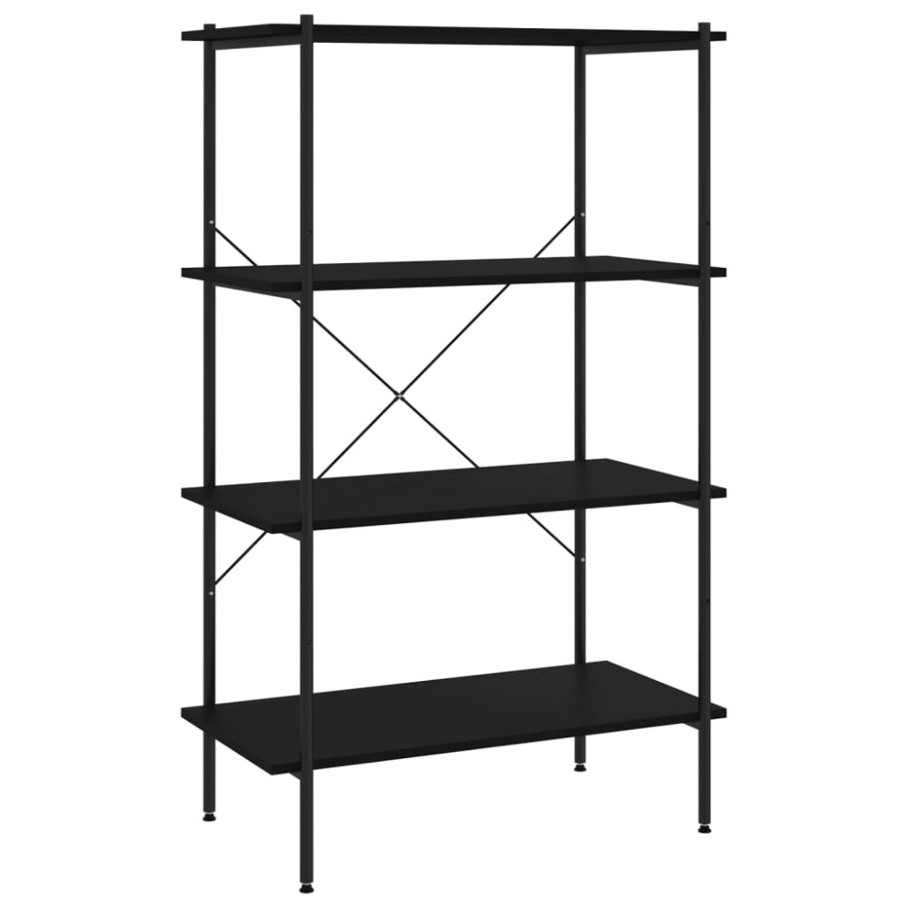 vidaXL Unitate cu rafturi pe 4 niveluri, negru, 80x40x130 cm