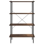 vidaXL Unitate de rafturi pe 4 niveluri negru și natural, 80x40x130 cm vidaXL Unitate de rafturi pe 4 niveluri negru și natural, 80x40x130 cm