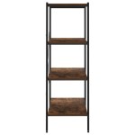 vidaXL Unitate de rafturi pe 4 niveluri negru și natural, 80x40x130 cm vidaXL Unitate de rafturi pe 4 niveluri negru și natural, 80x40x130 cm