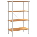 vidaXL Unitate de rafturi pe 4 niveluri, alb și stejar, 80x40x130 cm vidaXL Unitate de rafturi pe 4 niveluri, alb și stejar, 80x40x130 cm
