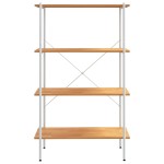 vidaXL Unitate de rafturi pe 4 niveluri, alb și stejar, 80x40x130 cm vidaXL Unitate de rafturi pe 4 niveluri, alb și stejar, 80x40x130 cm