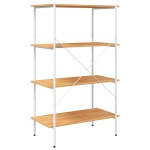 vidaXL Unitate de rafturi pe 4 niveluri, alb și stejar, 80x40x130 cm vidaXL Unitate de rafturi pe 4 niveluri, alb și stejar, 80x40x130 cm