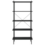 vidaXL Unitate cu rafturi pe 5 niveluri, negru, 80x40x163 cm vidaXL Unitate cu rafturi pe 5 niveluri, negru, 80x40x163 cm